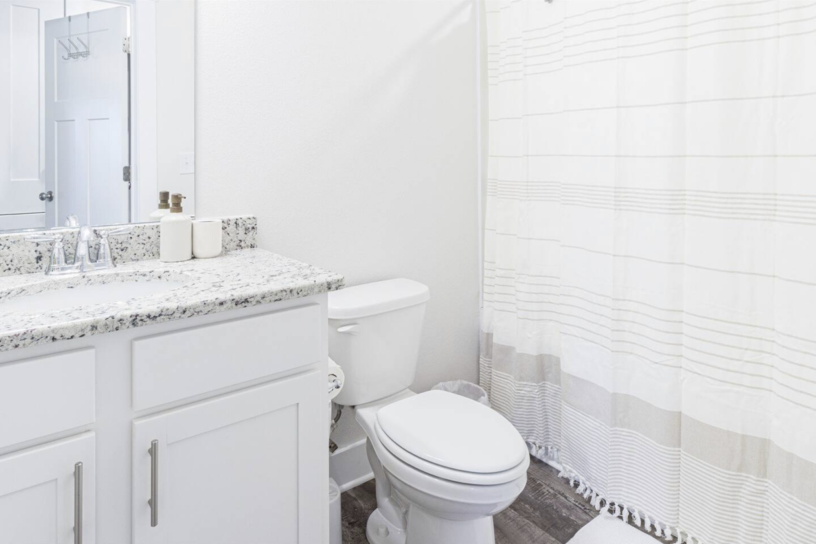 With a shower/tub combination