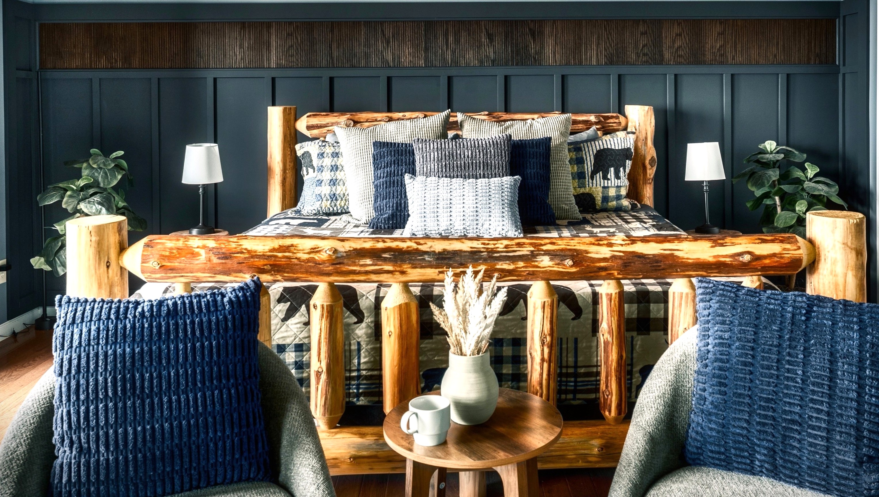 Start your day with panoramic mountain views without ever leaving your bed. This main-floor master suite is designed to impress.