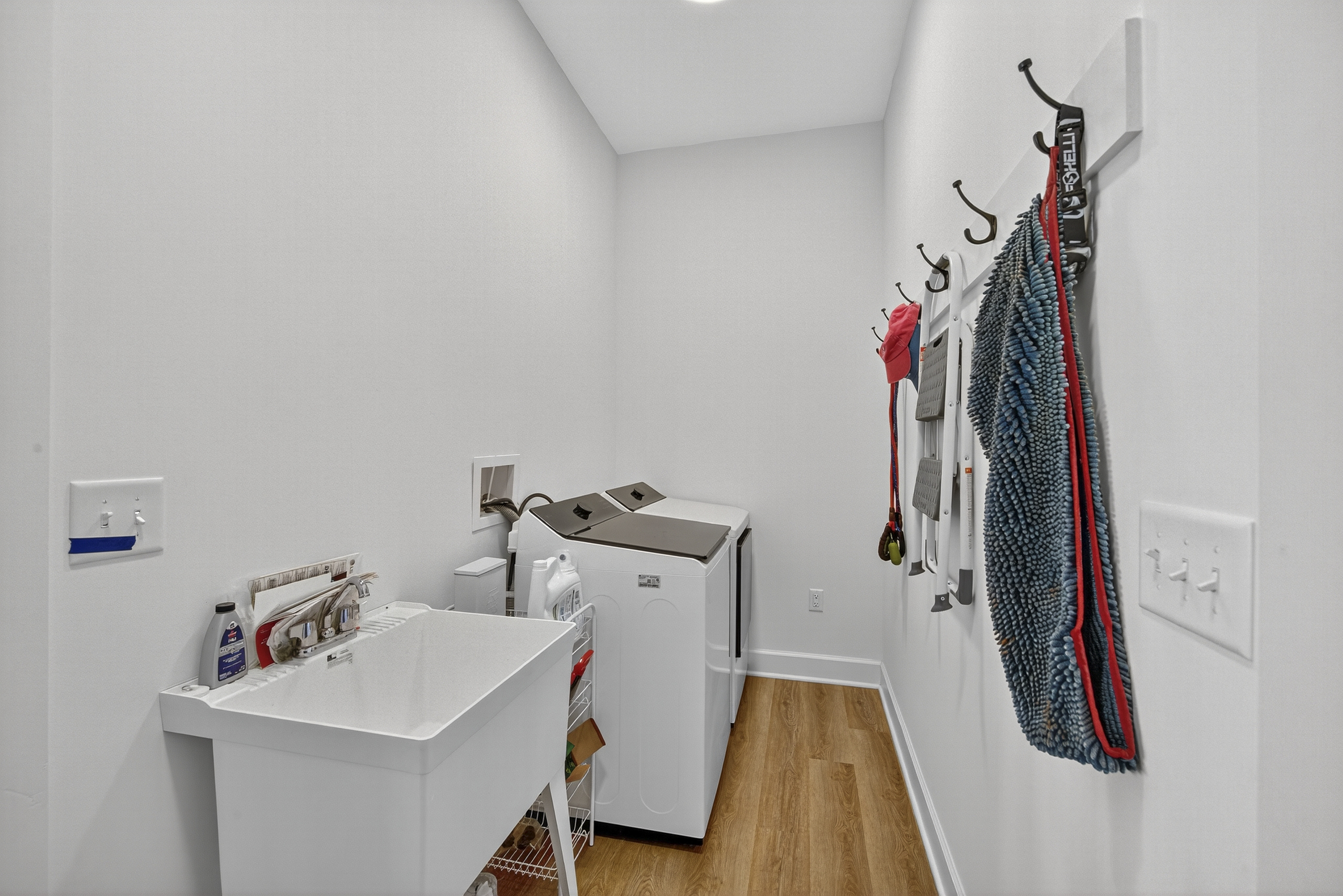 Full‑size washer & dryer plus utility sink for all your vacation laundry needs.