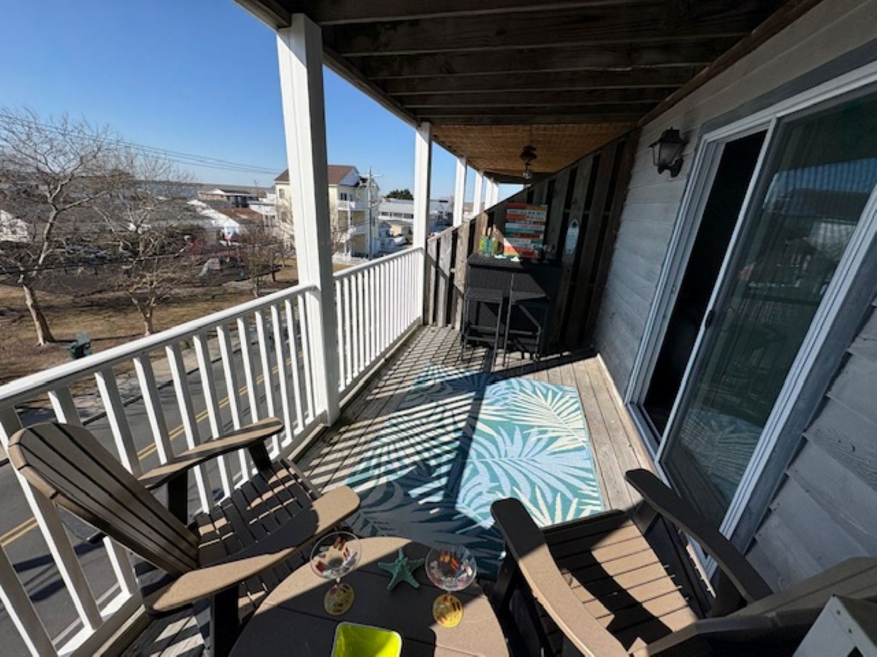Chill out on the large covered balcony