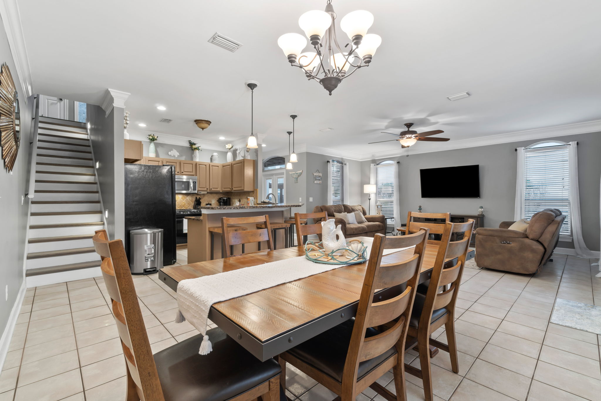 The view from the dining room. Open concept for entertaining.
