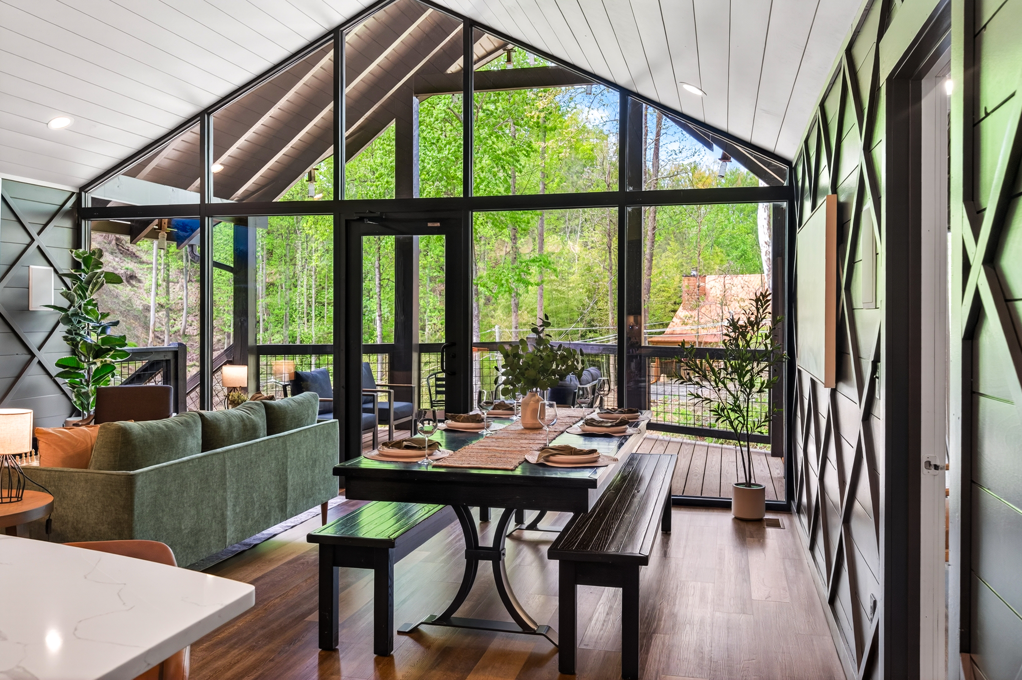 Large dining room table.