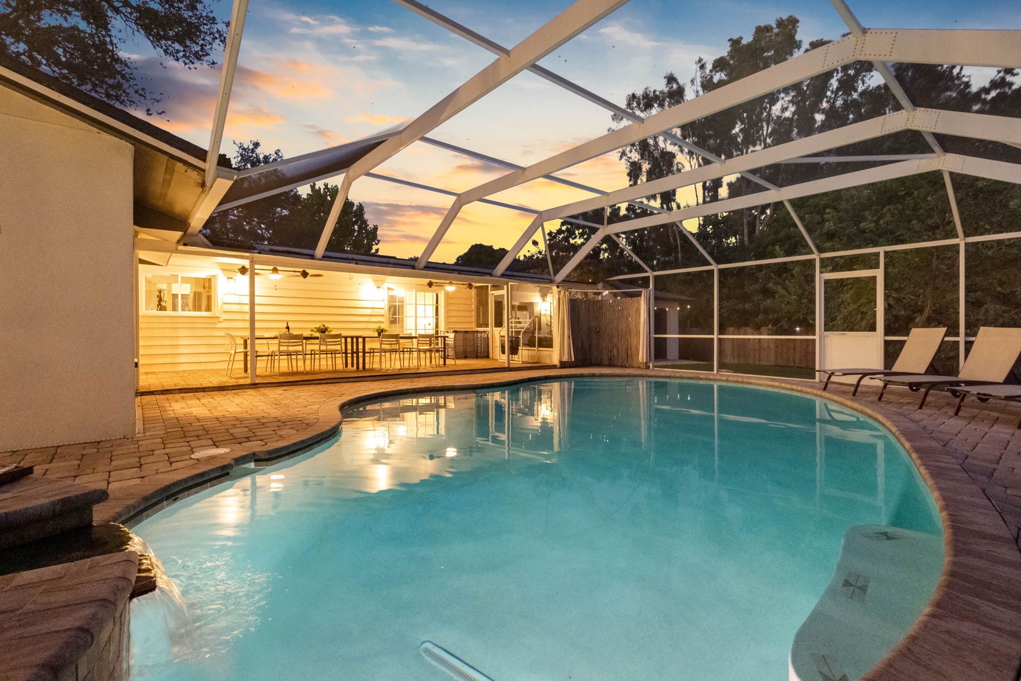 Beautifully maintained pool with built-in spa for ultimate comfort.