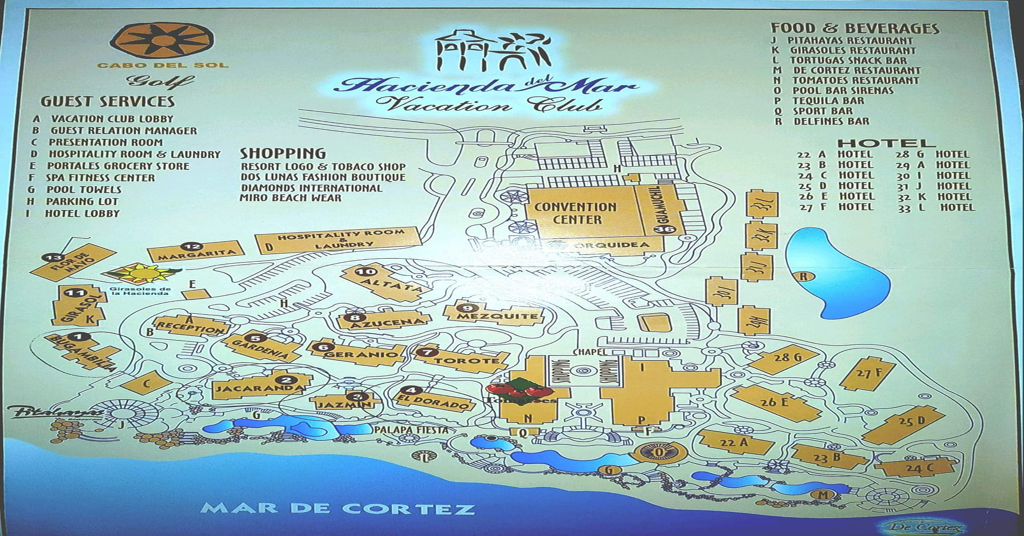 Property Map at Hacienda Del Mar Cabo, Vacation Travel Exclusives