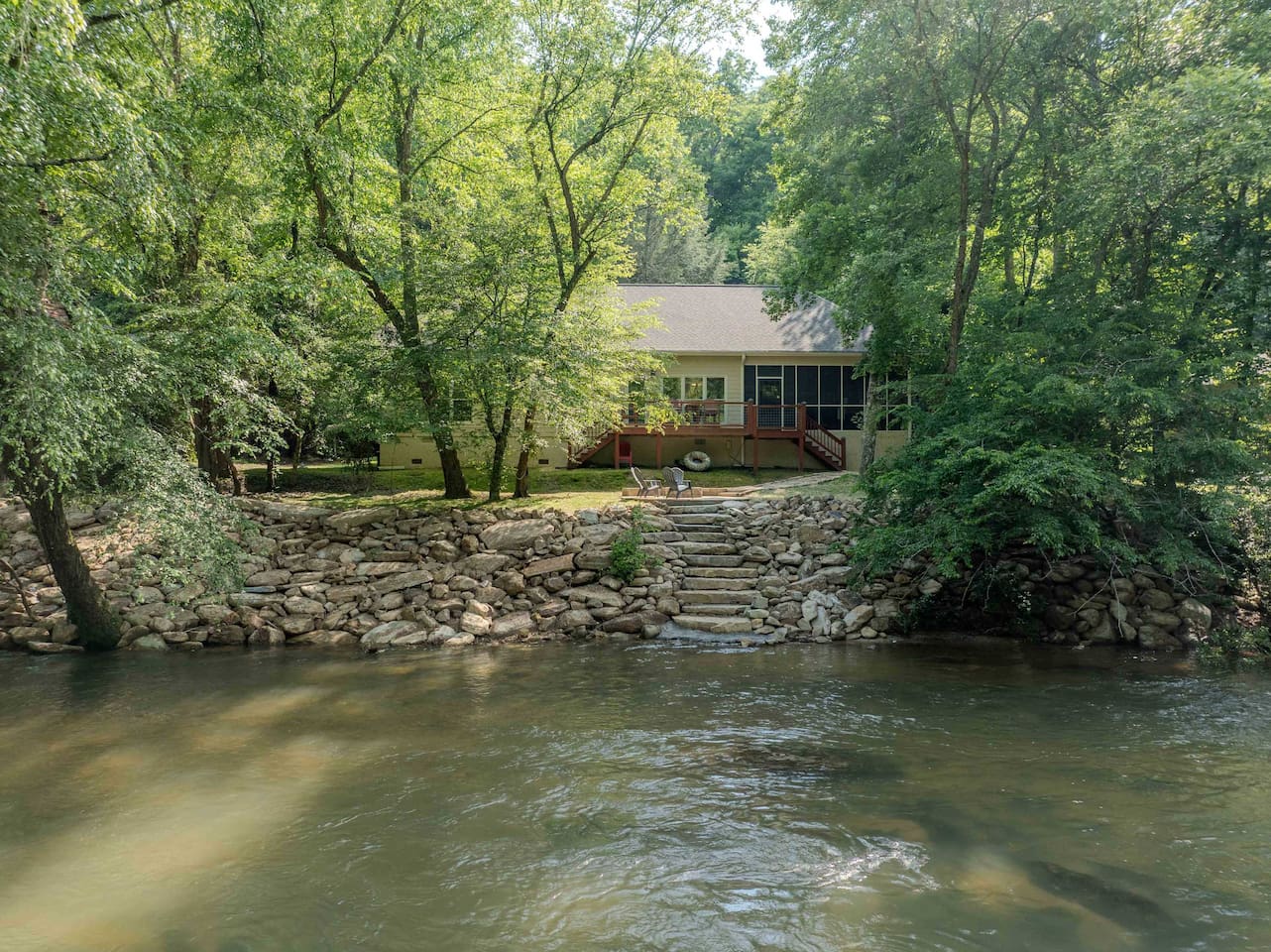 The backyard | Home is just steps to the Cartecay River