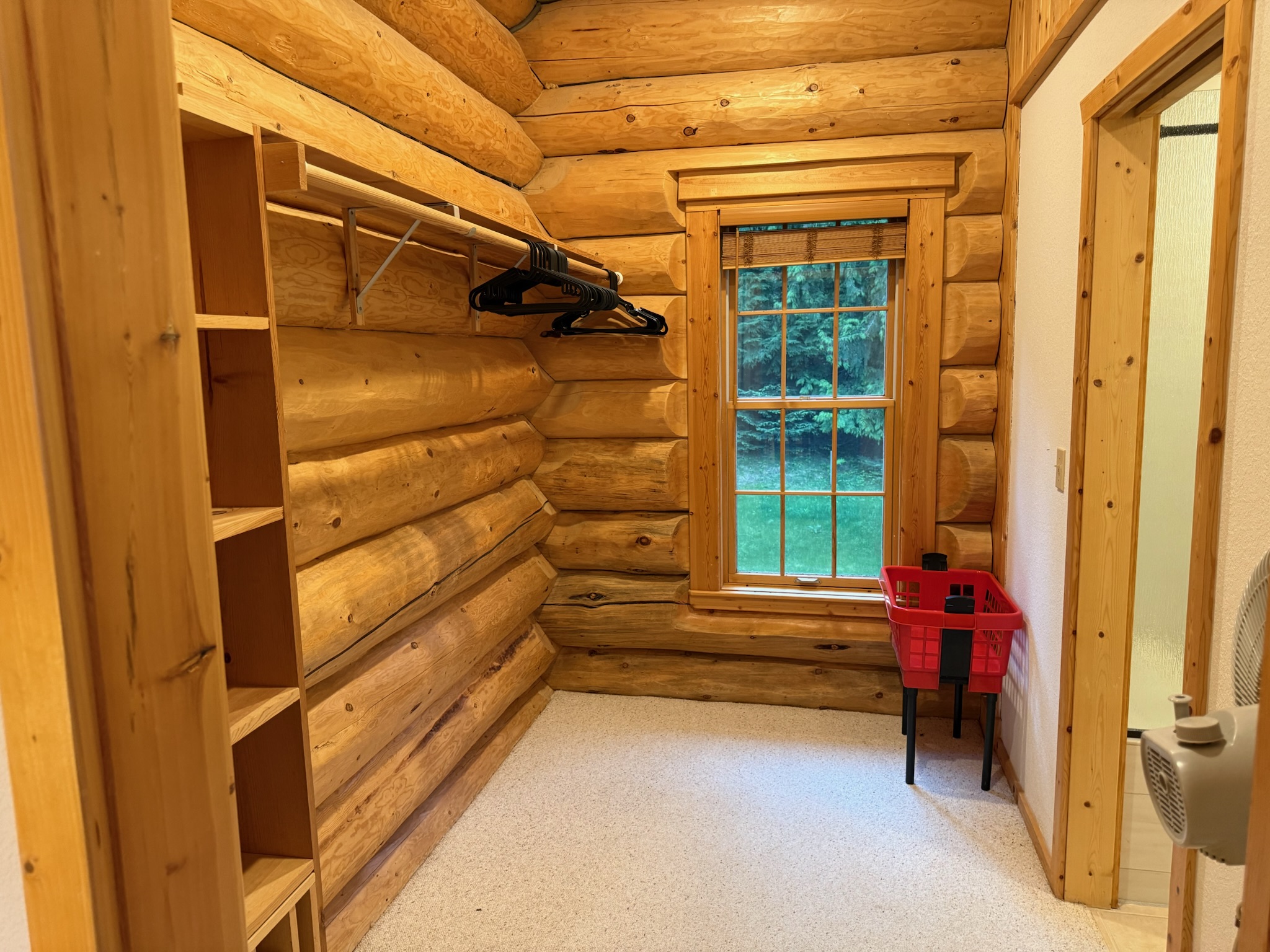 Walk in closet in master bedroom