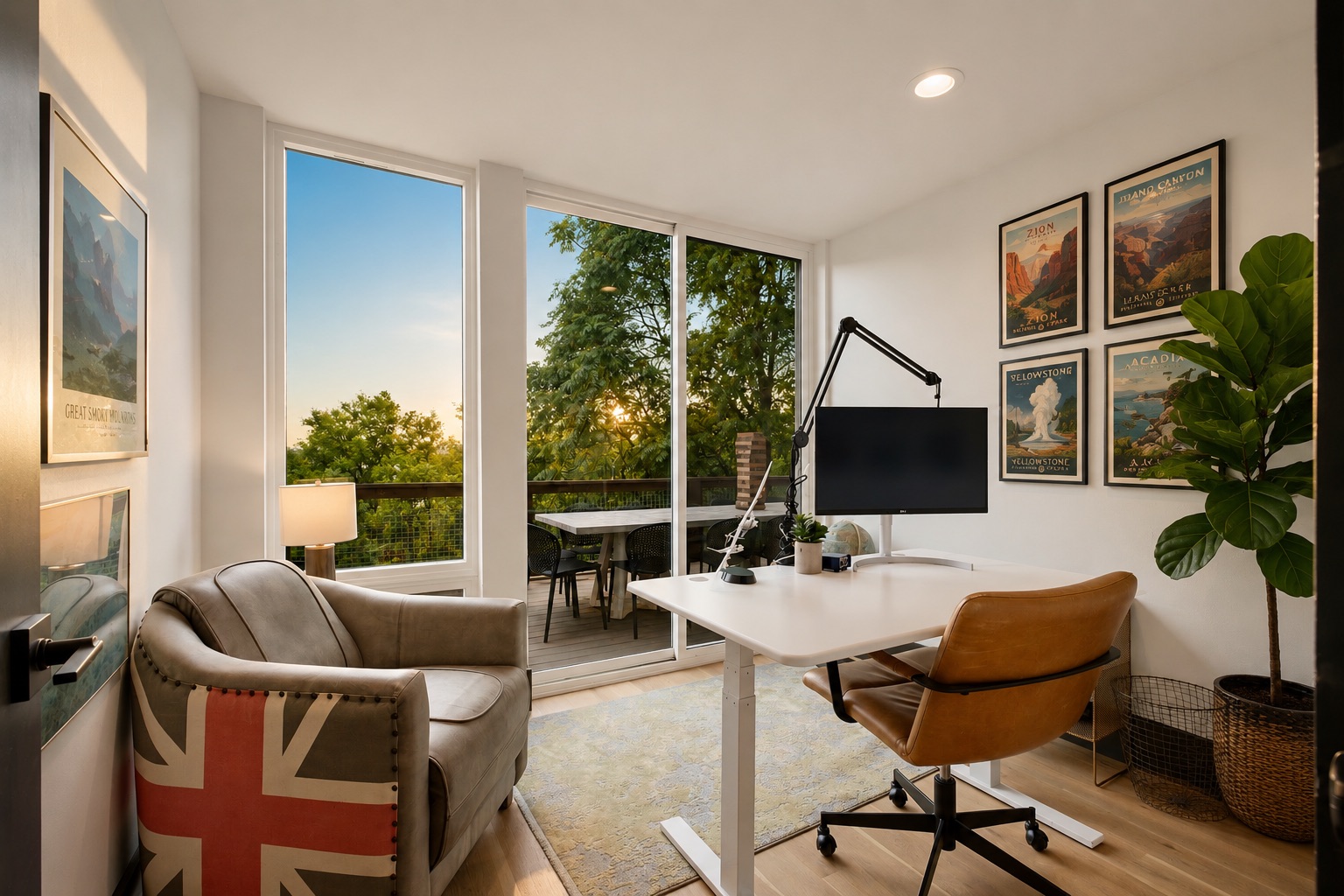 Need to focus? Tuck yourself away on this office just off the living room and get to work!
