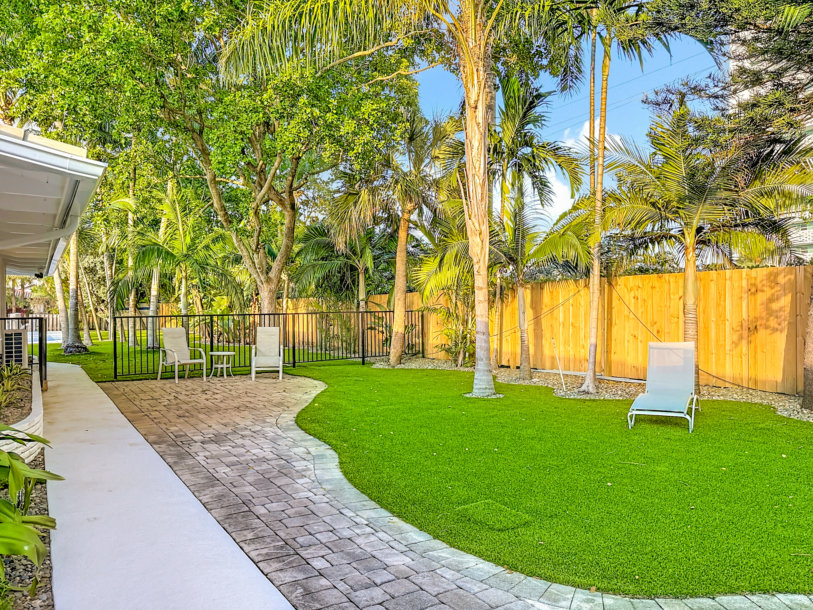 Seating options are spread throughout the area. 