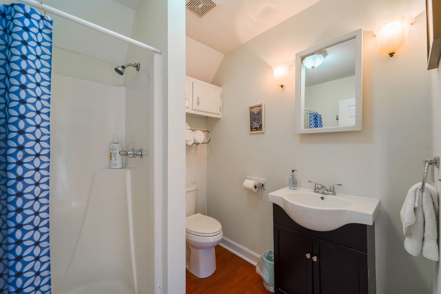 Enjoy the complimentary soap, shampoo, and conditioner that is left for you to use.