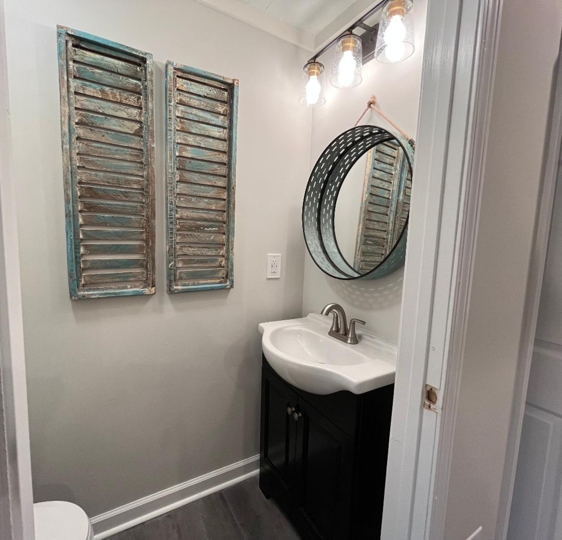 Half bathroom bathroom off the second living area
