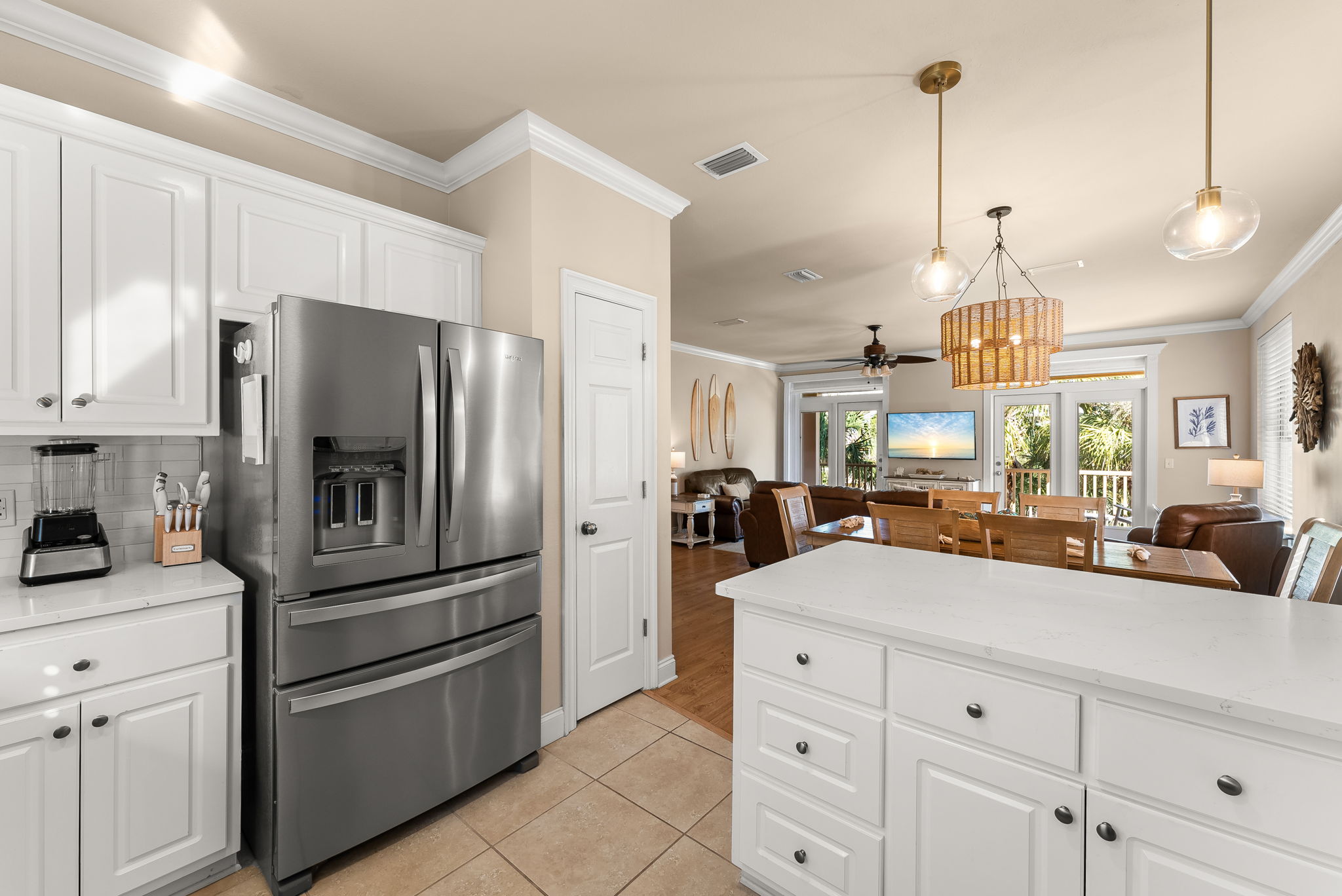 Bright, Fully Equipped Kitchen with Island Seating
