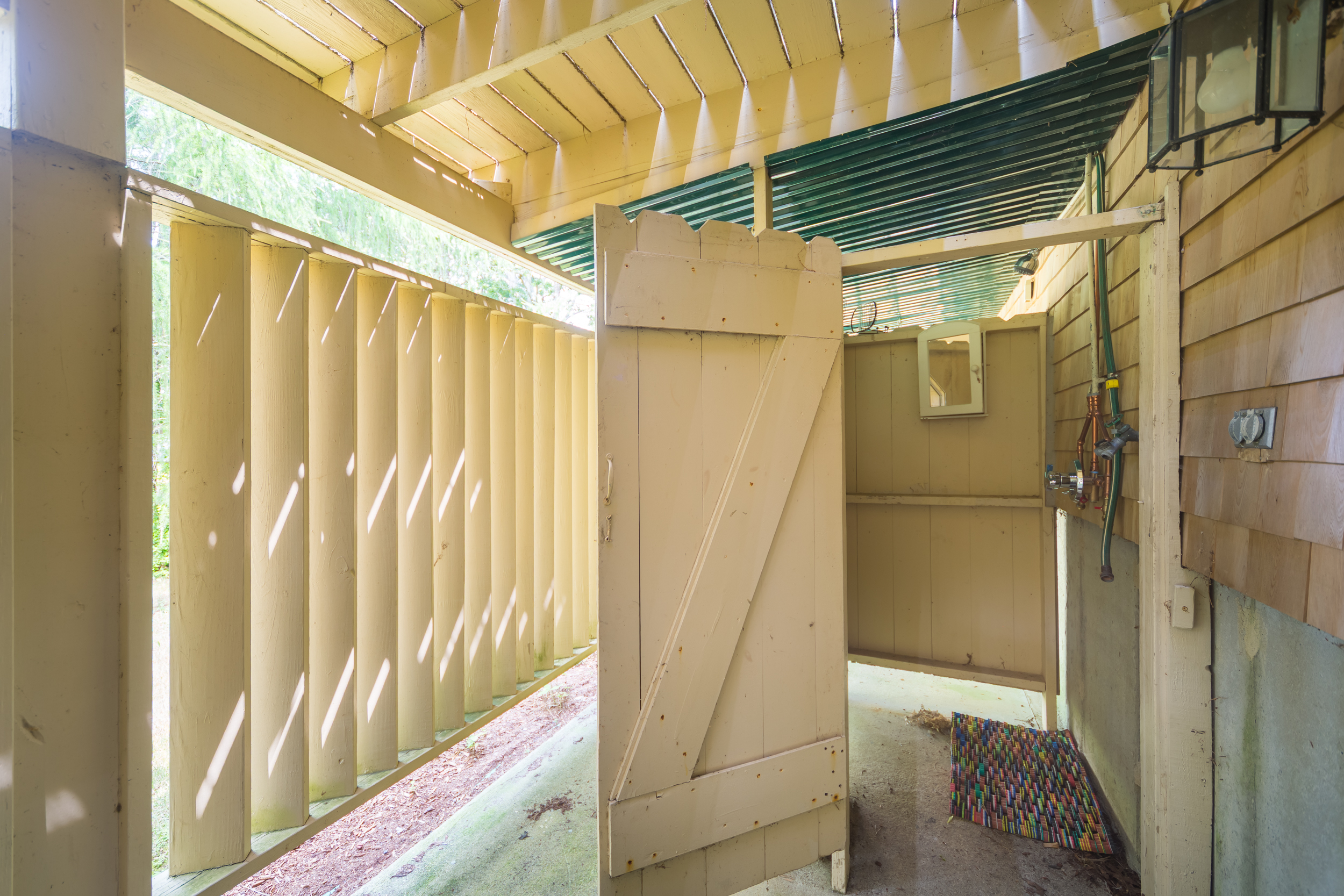 Rinse off and refresh in the outdoor shower.