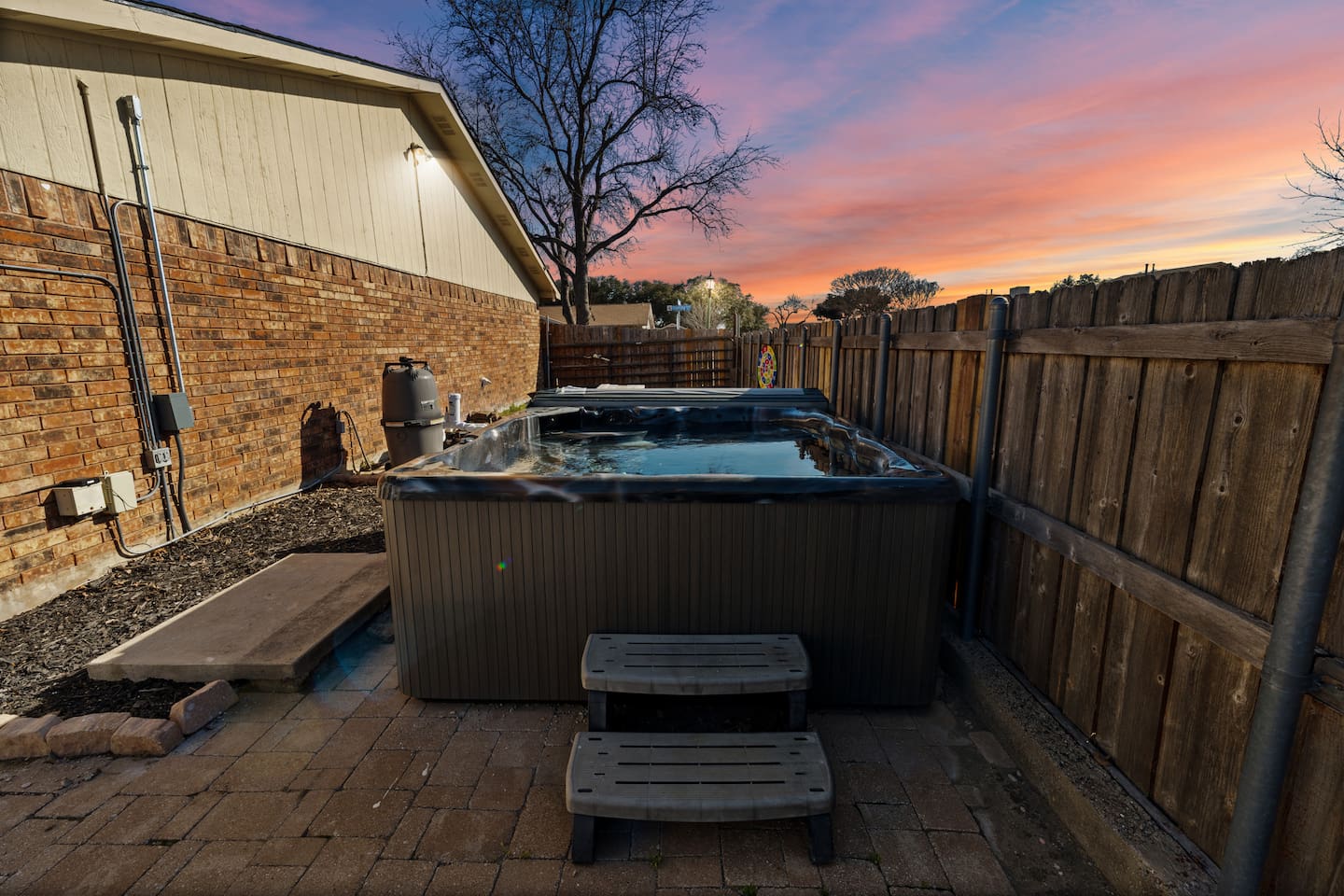 Unwind under the stars in your own private outdoor jacuzzi—relaxation starts here.