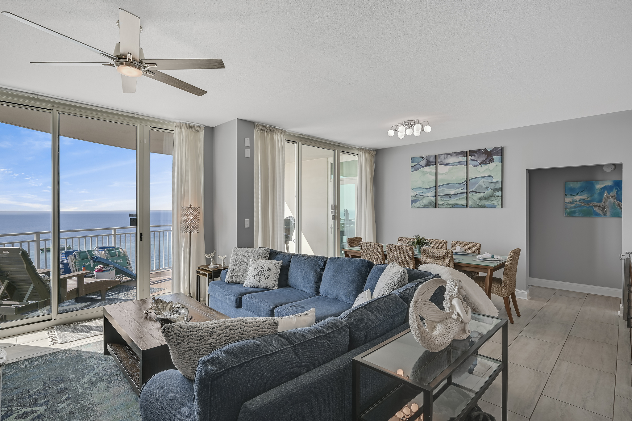 This fully remodeled 3BR/3BA condo at the luxurious AQUA Resort is fully remodeled and professionally decorated with all new furniture/decor.