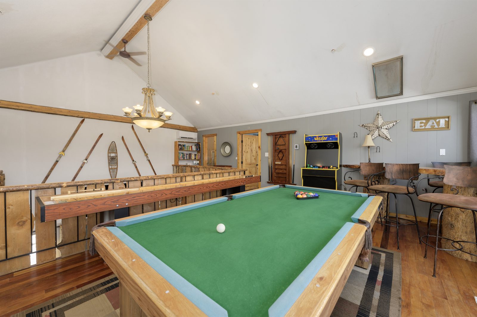 Game loft with a pool table at Casa Vista
