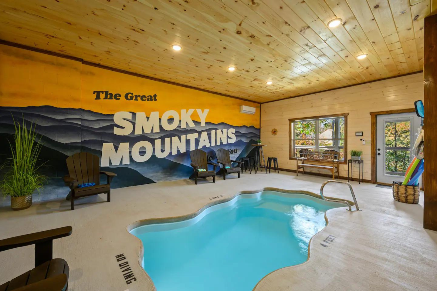 Relax and rejuvenate in our luxurious indoor saltwater pool, the perfect way to unwind and recharge during your mountain retreat.