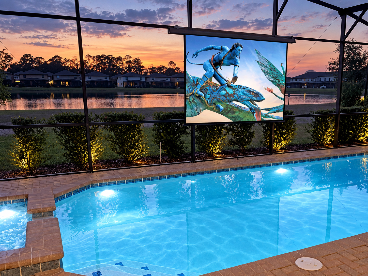 Watch Movies And TV On The Poolside Theater