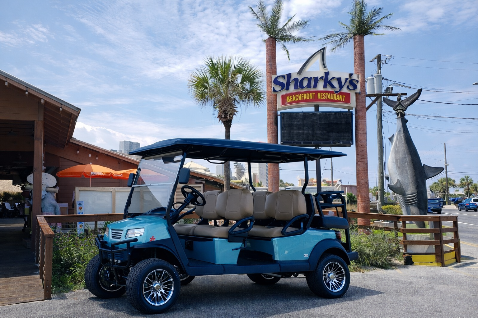Enjoy complimentary street legal golf cart use!