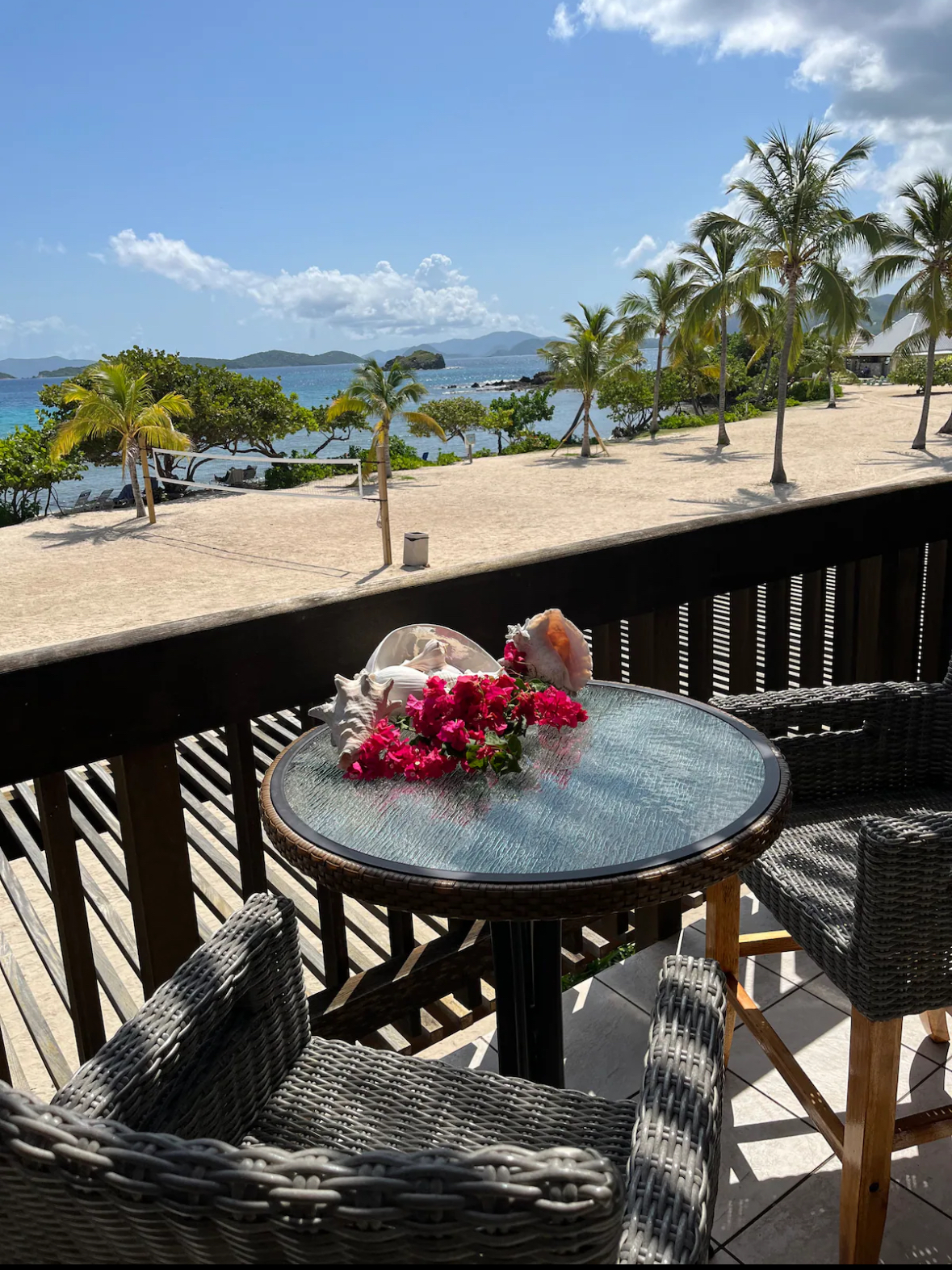 Patio overlooking the Caribbean sea