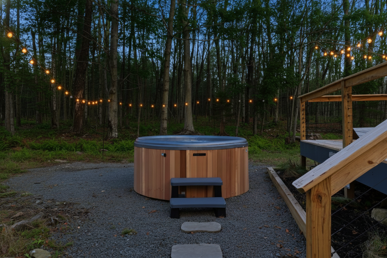 String lights and starry skies