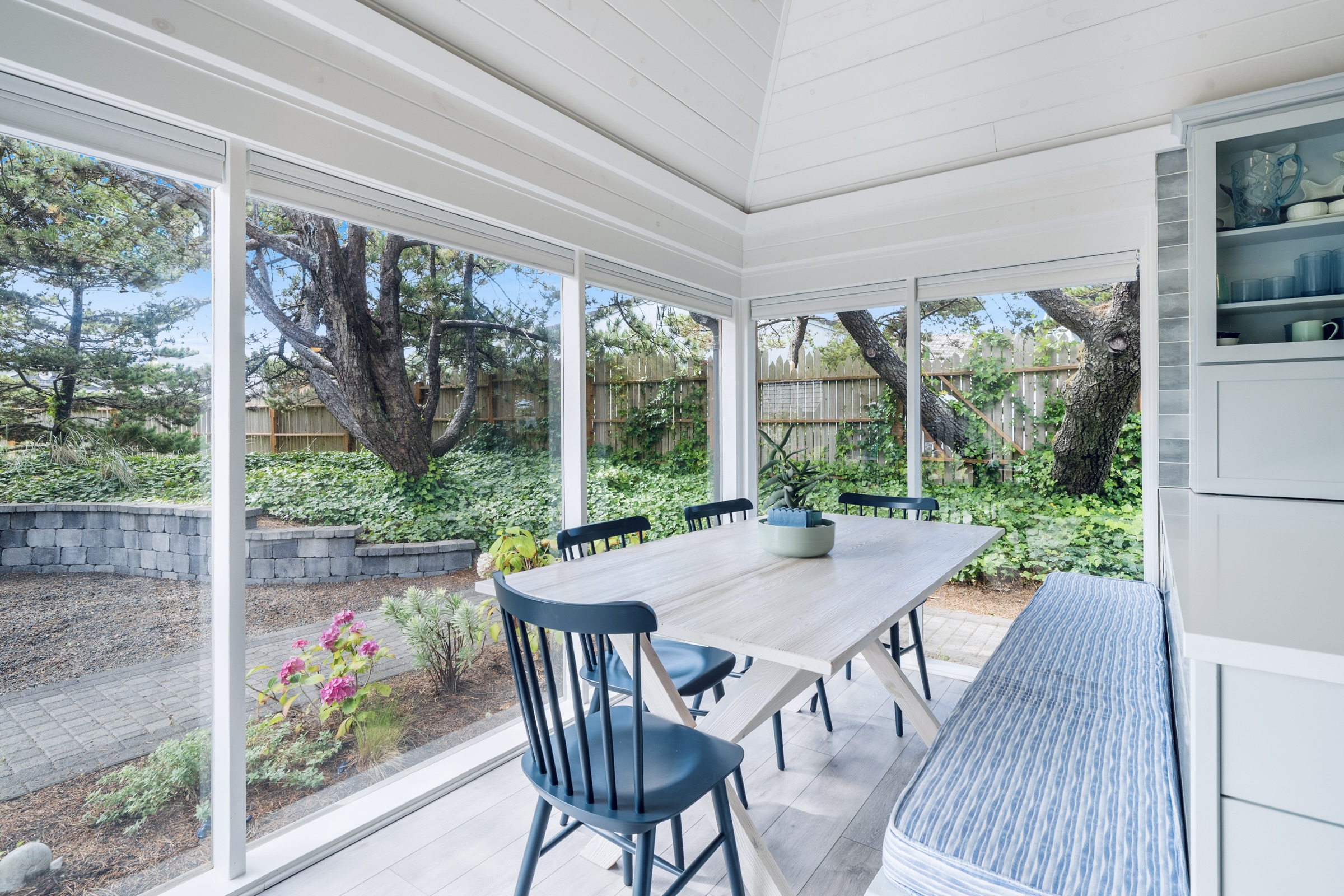 DINING AREA overlooks the fully fenced backyard 