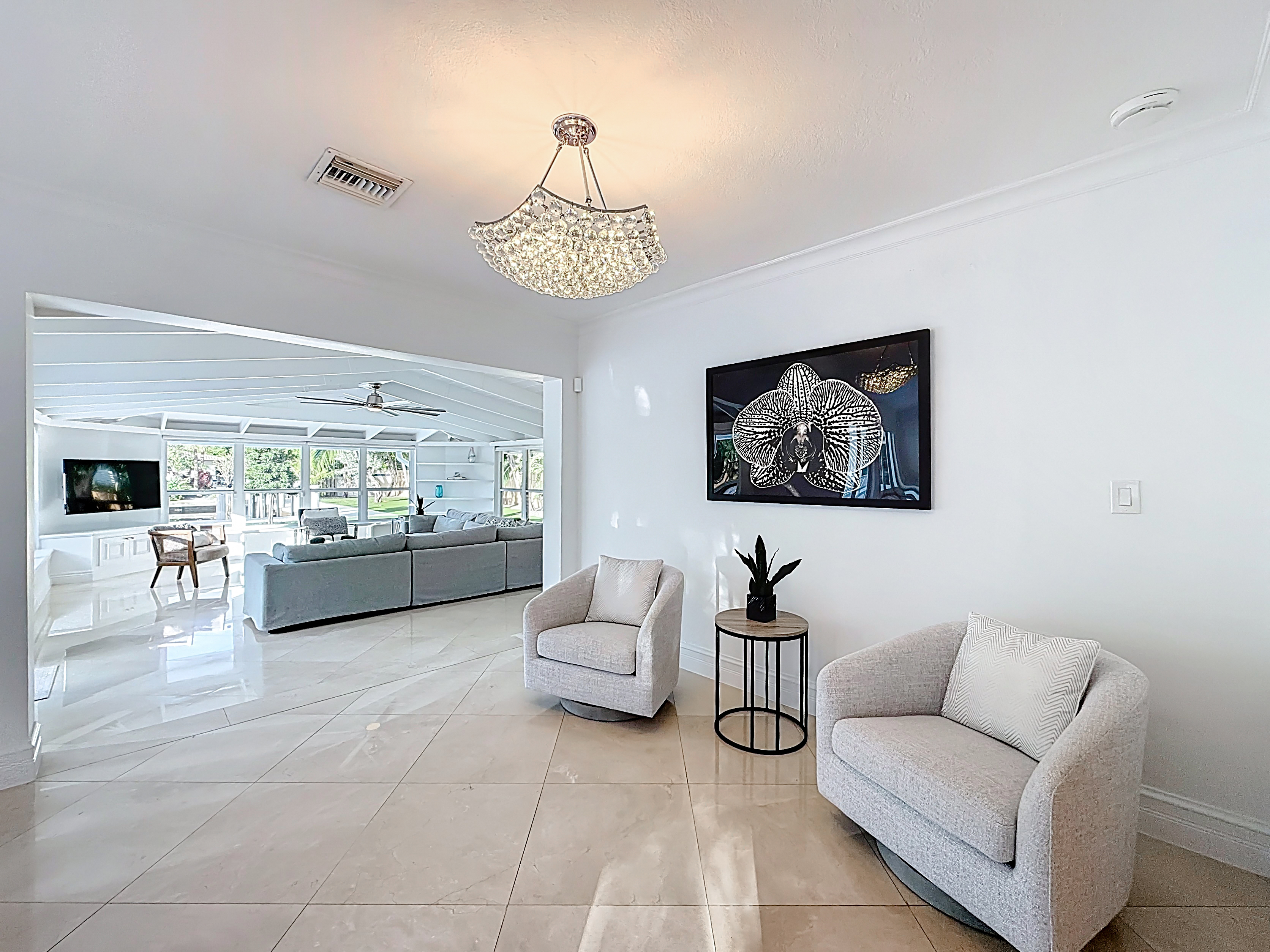 The rooms tie together and provide great views and access. 