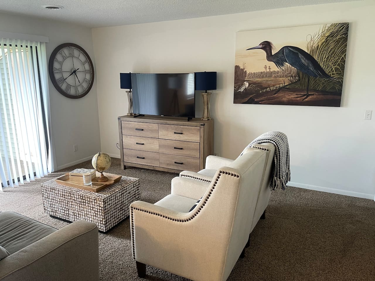 Cozy, comfy, living room seating.
