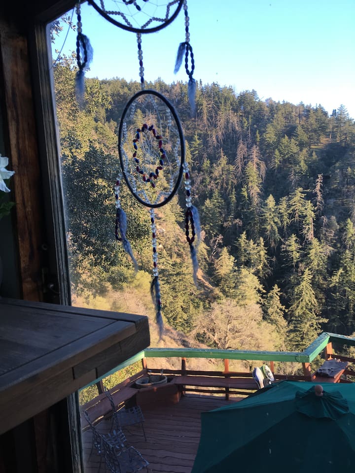 View from window in bedroom loft