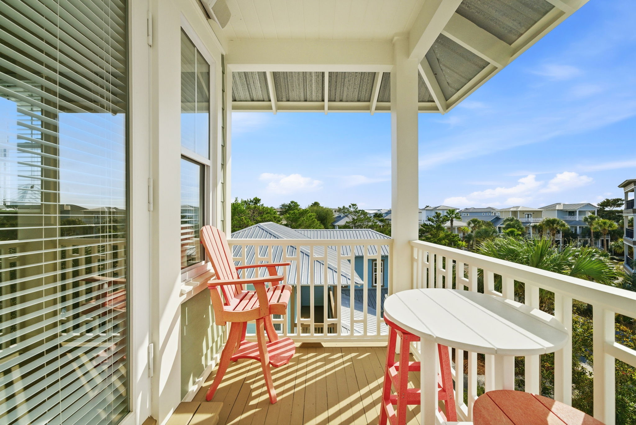 The ultimate relaxation spot: curl up with a book on the porch swing and enjoy the view.