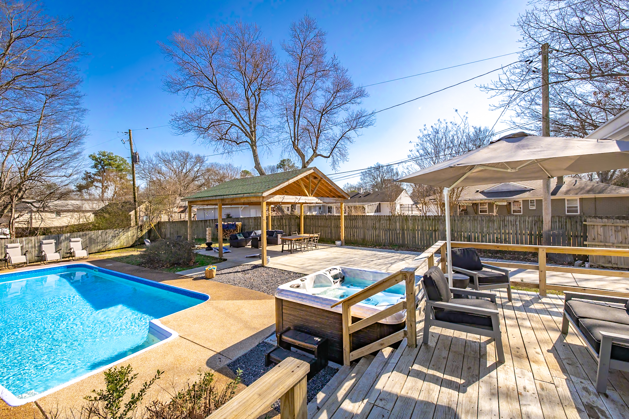 The hot tub is the perfect spot to unwind after a day of adventure.