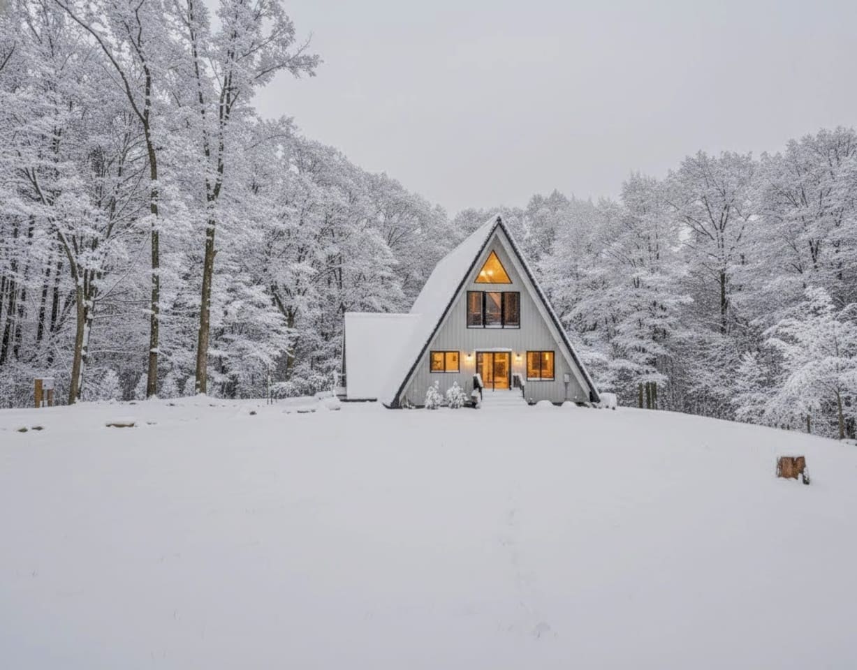 Your perfect winter cabin, cozy yet modern