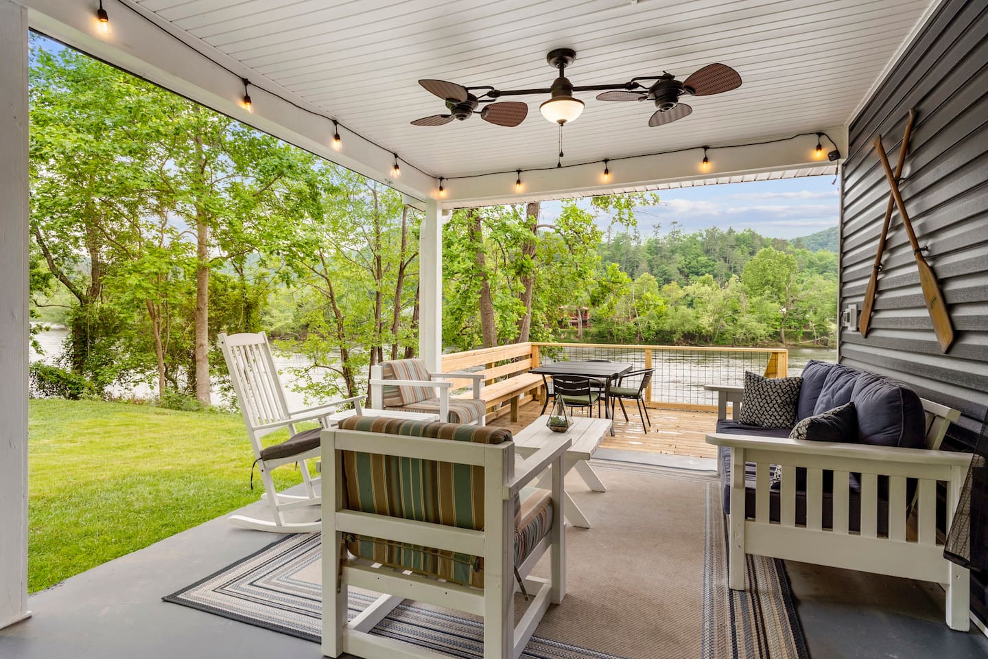 Covered area invites being in the outdoors anytime.