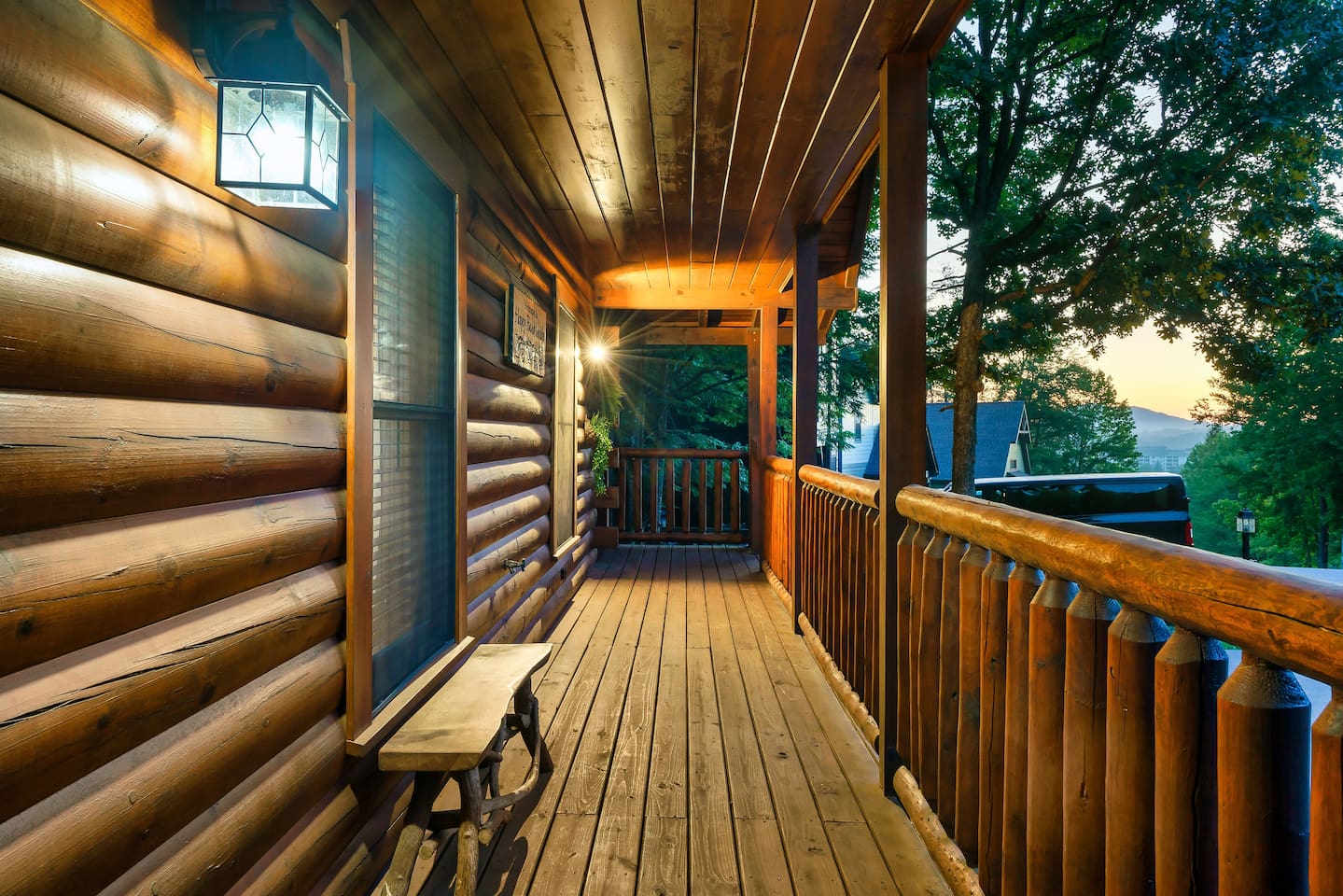 Peaceful front porch view