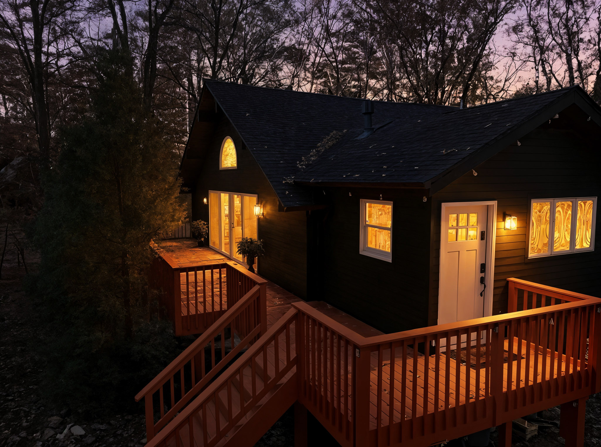 Nighttime in the porch
