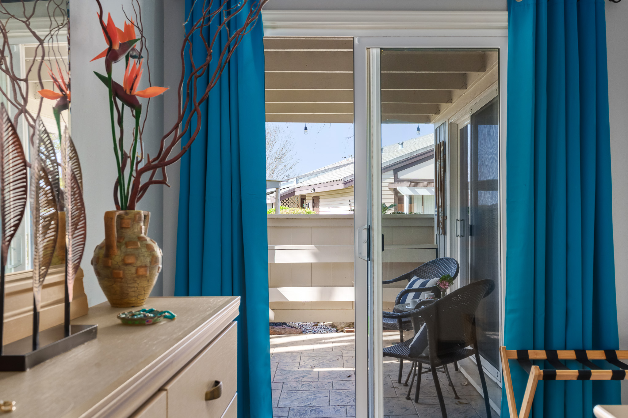 Step out to your own private patio retreat—perfect for sipping morning coffee or winding down at sunset.