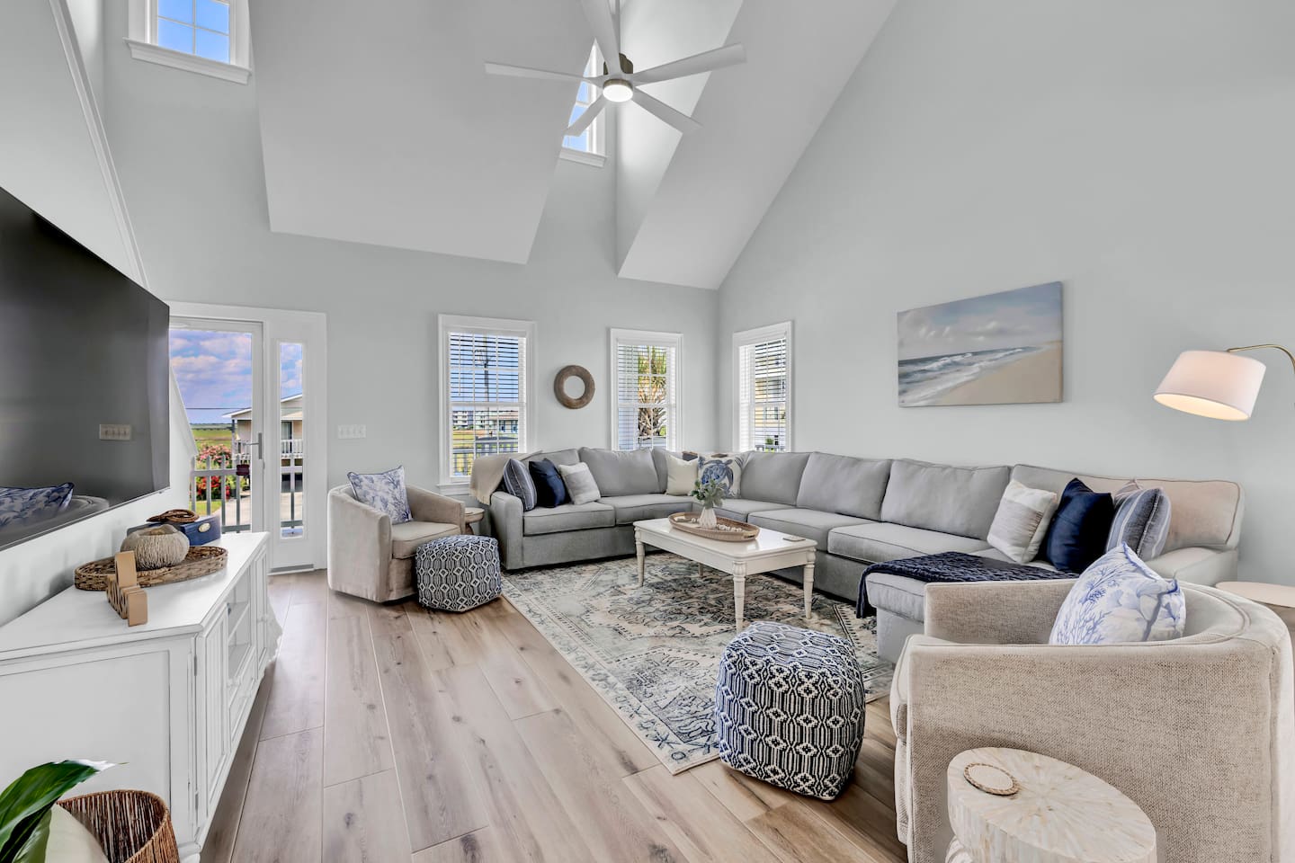 Spacious living room with super comfy furniture