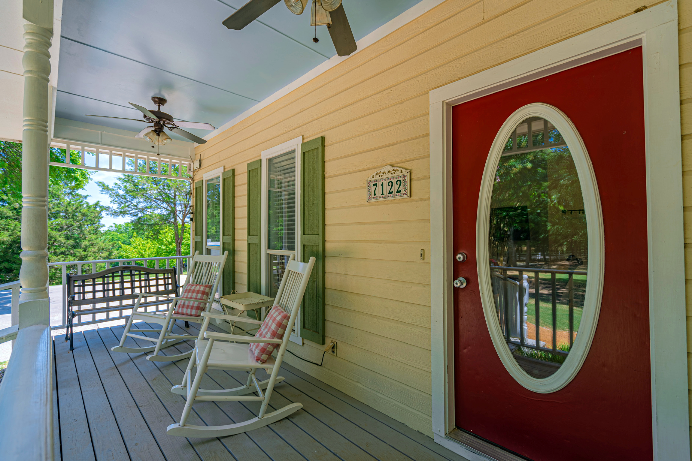 Old fashioned porch comfort at the Farmhouse