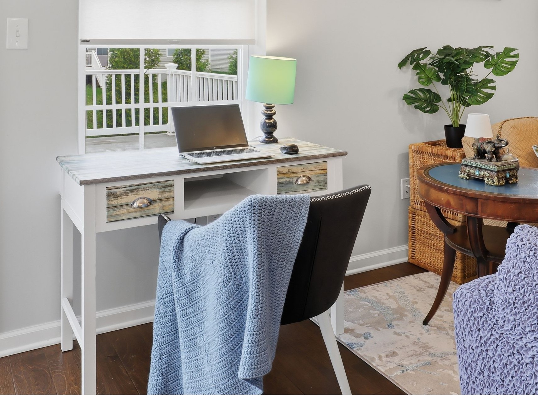 Bright, convenient workspace in the living room