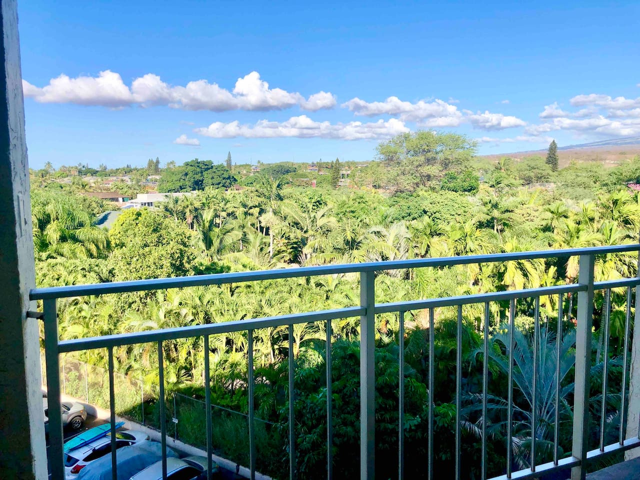 Beautiful Haleakala mountain/volcano and panoramic views from the entryway lanai. 