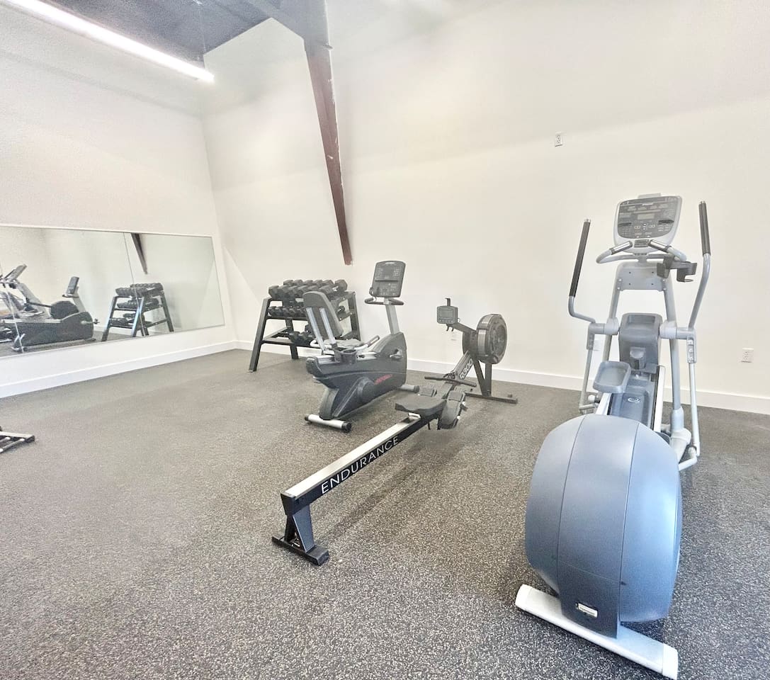 Stay active during your stay with access to rowing machines, ellipticals, and stationary bikes.