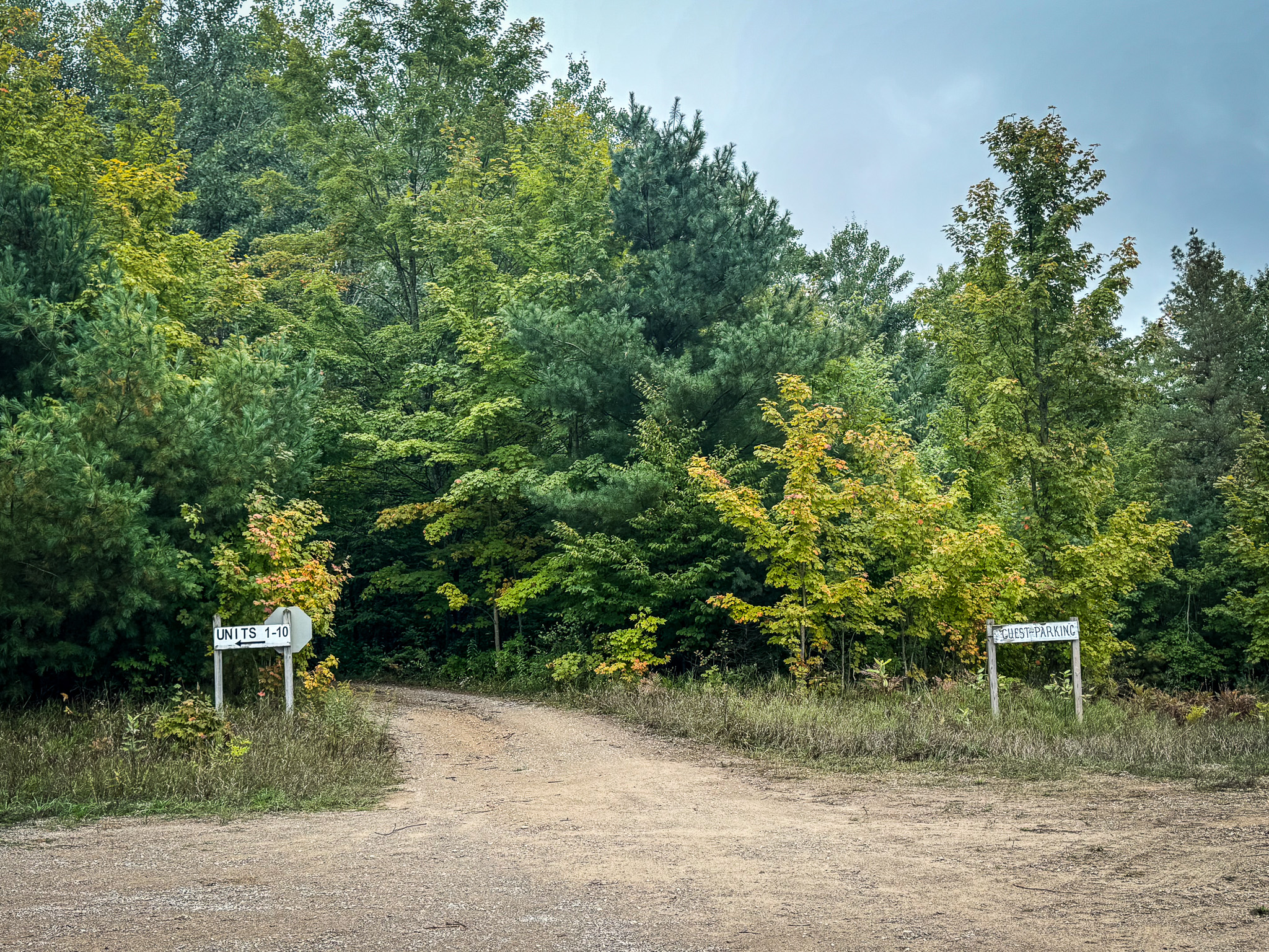Entrance to the private drive up to the back entrance of the home. Requires 4wheel drive during extreme weather