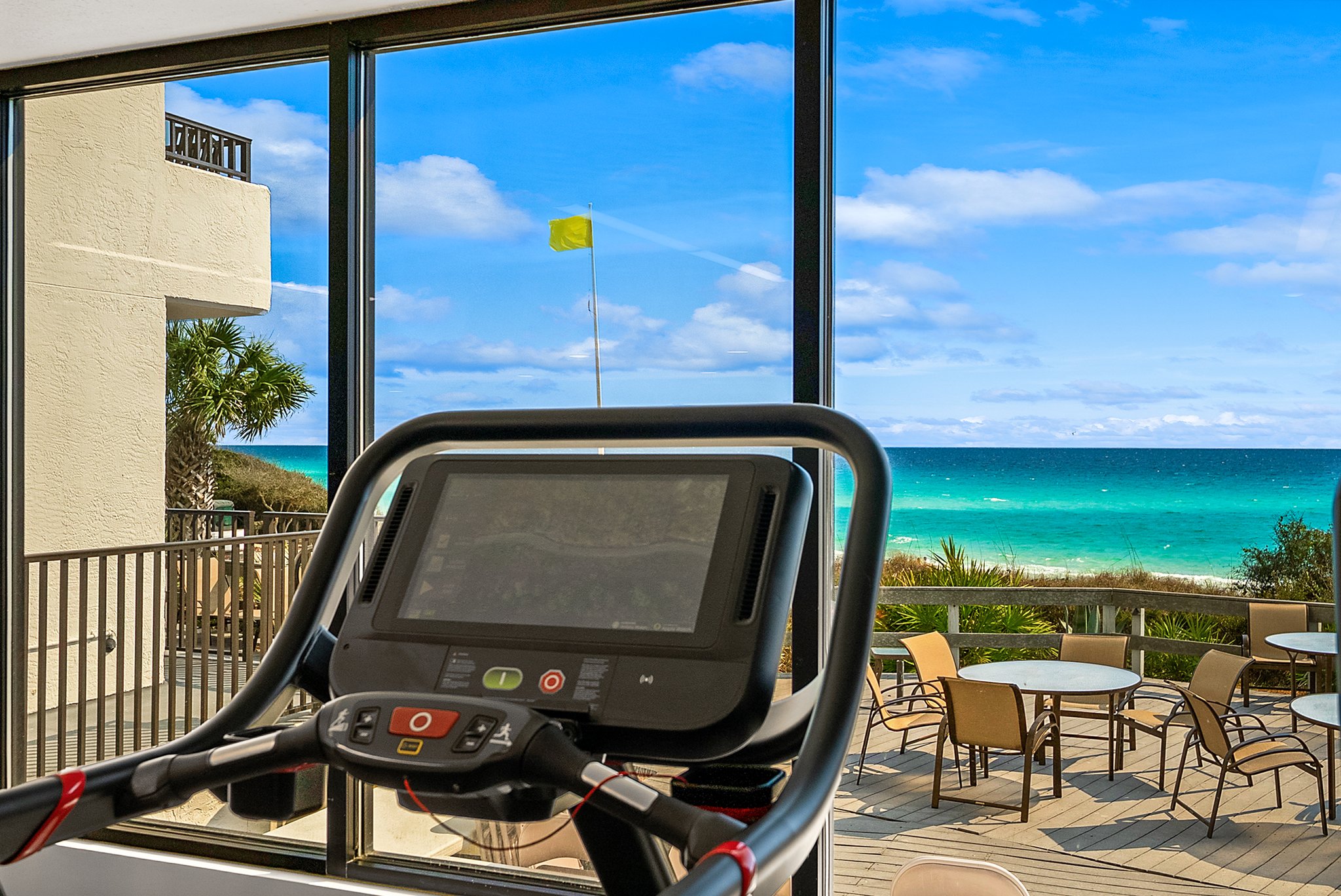 Workout while watching the ocean