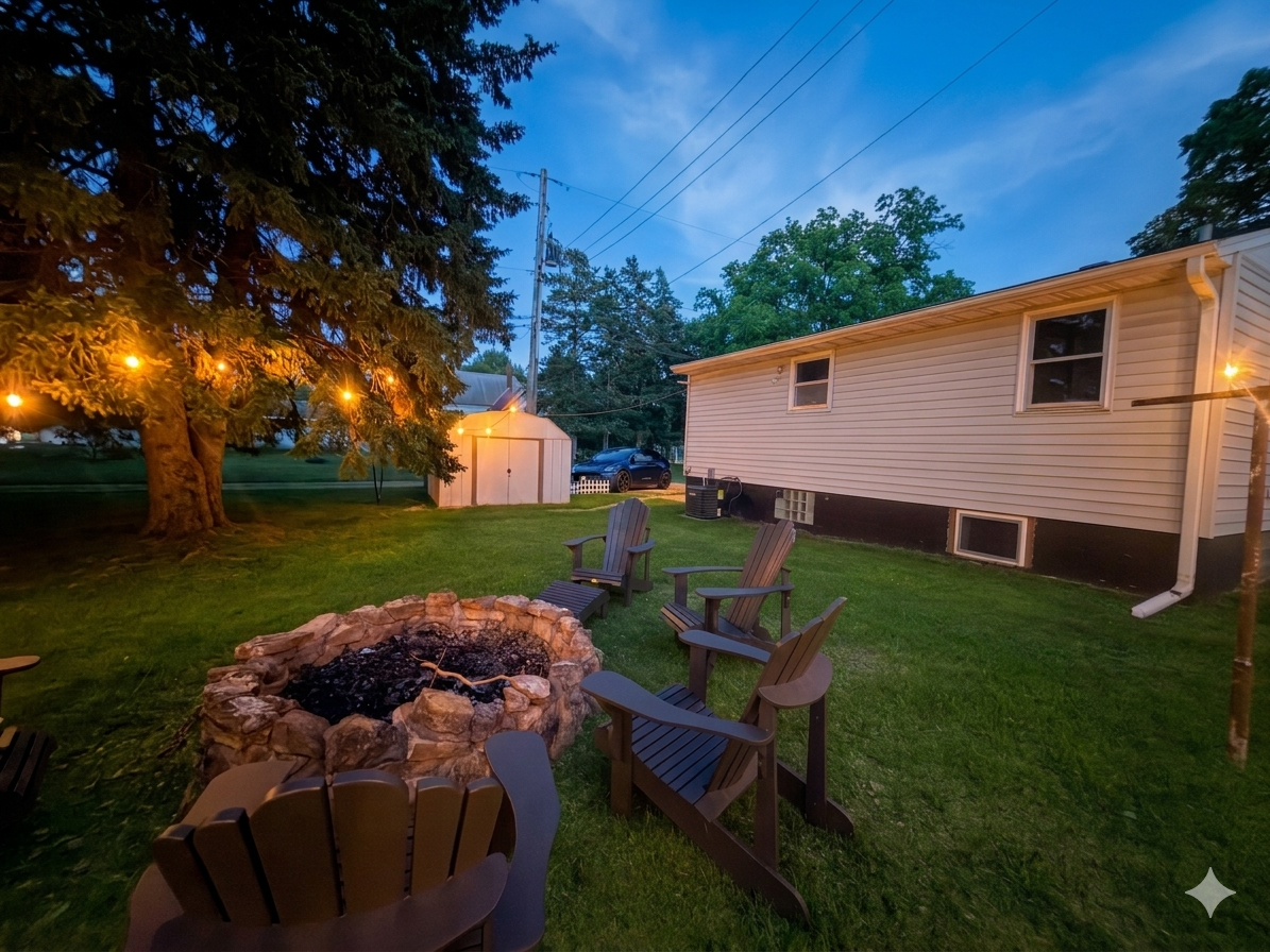 Enjoy a bonfire at night with friends!