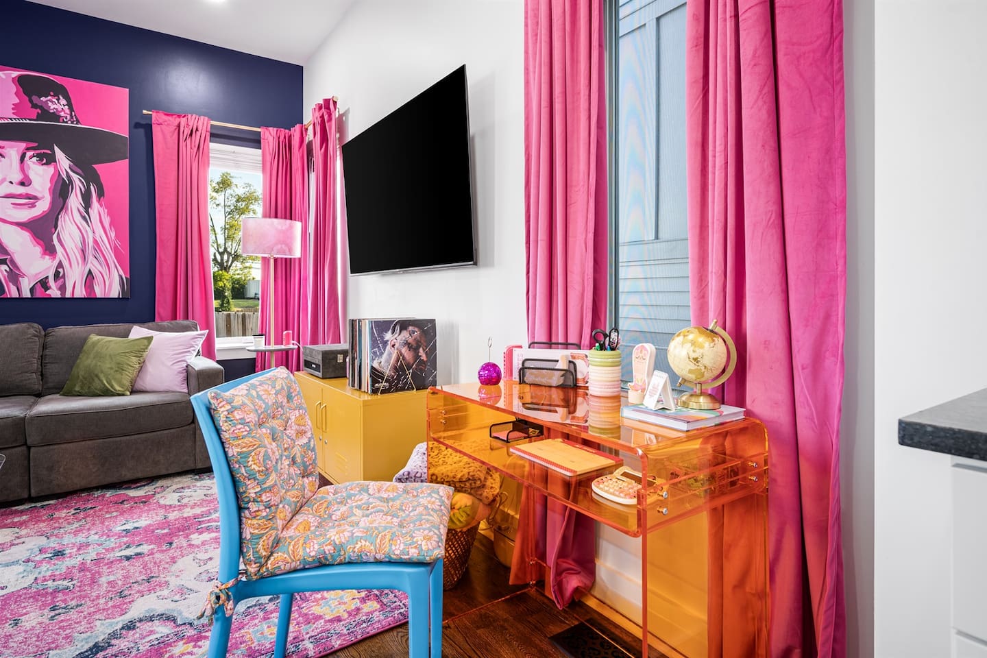 work area with basic supplies