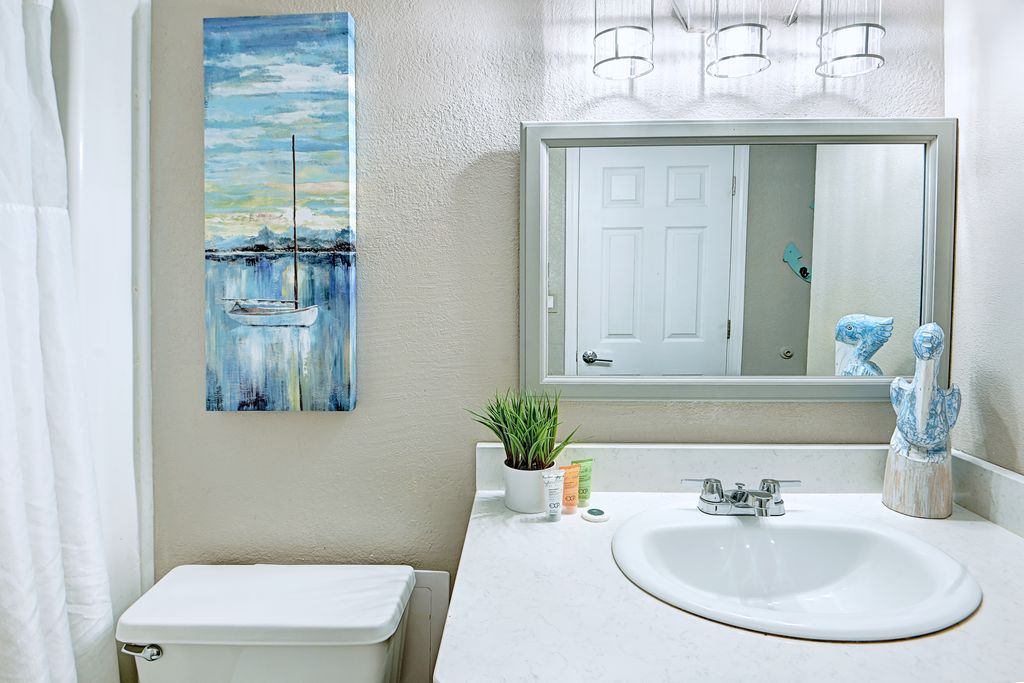 Clean, bright, and fully stocked—everything you need to refresh after a day at the beach!