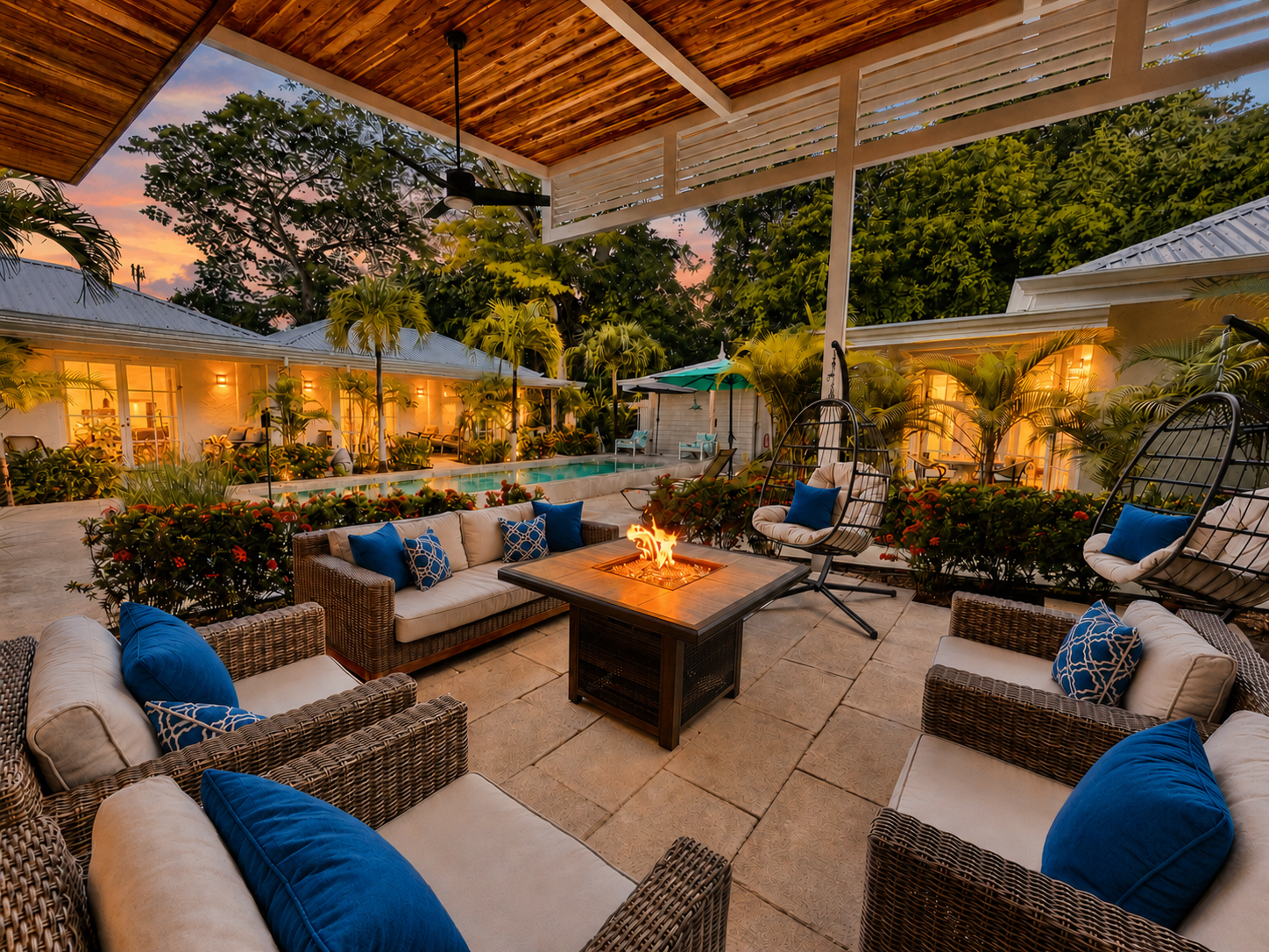 Outdoor living with firepit