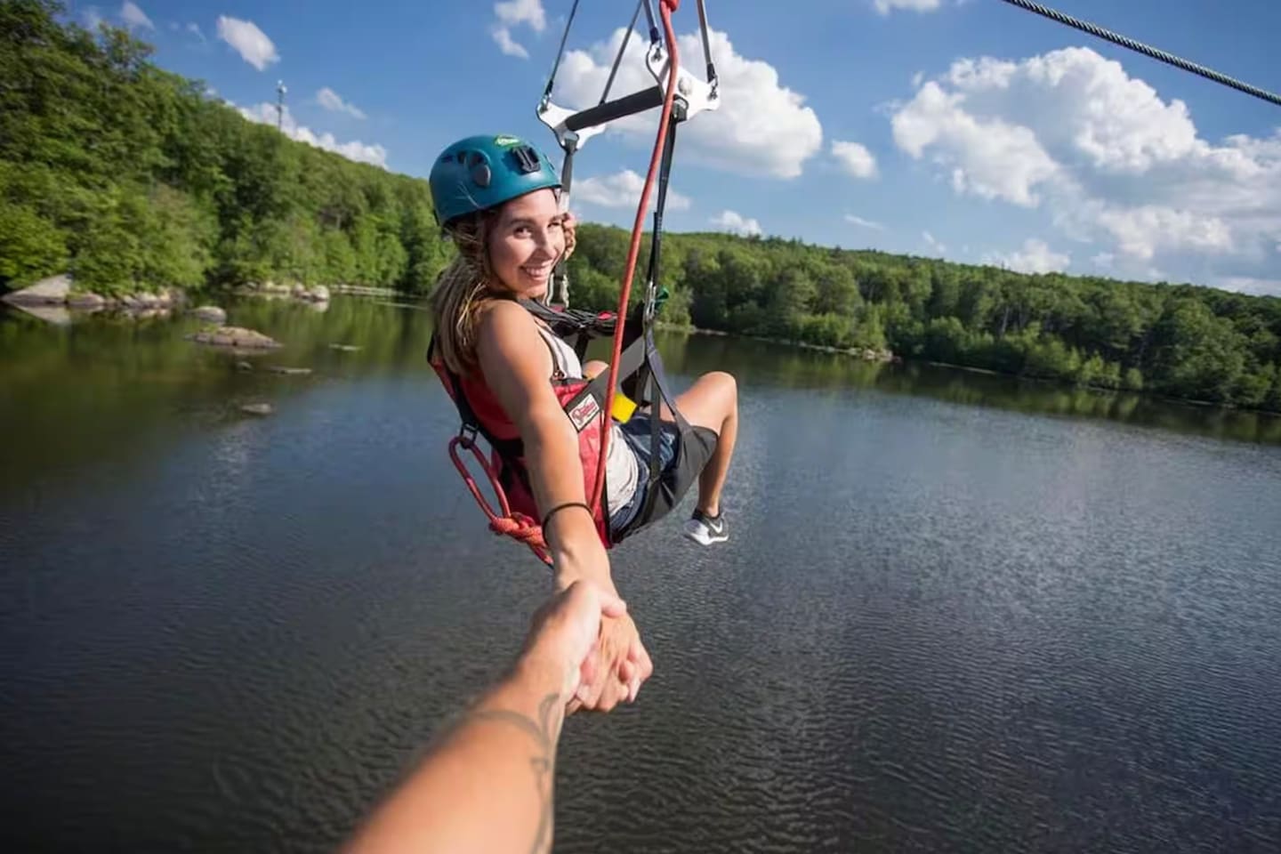 Zipline over beautiful scenery! 