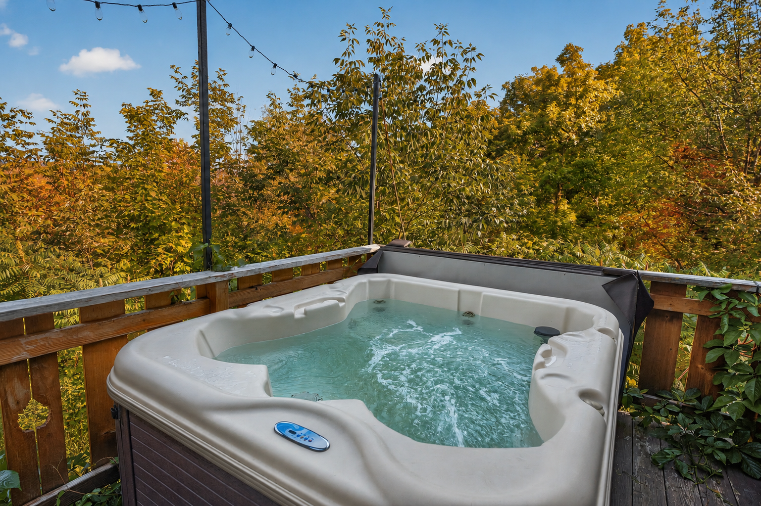 Relaxing hot tub