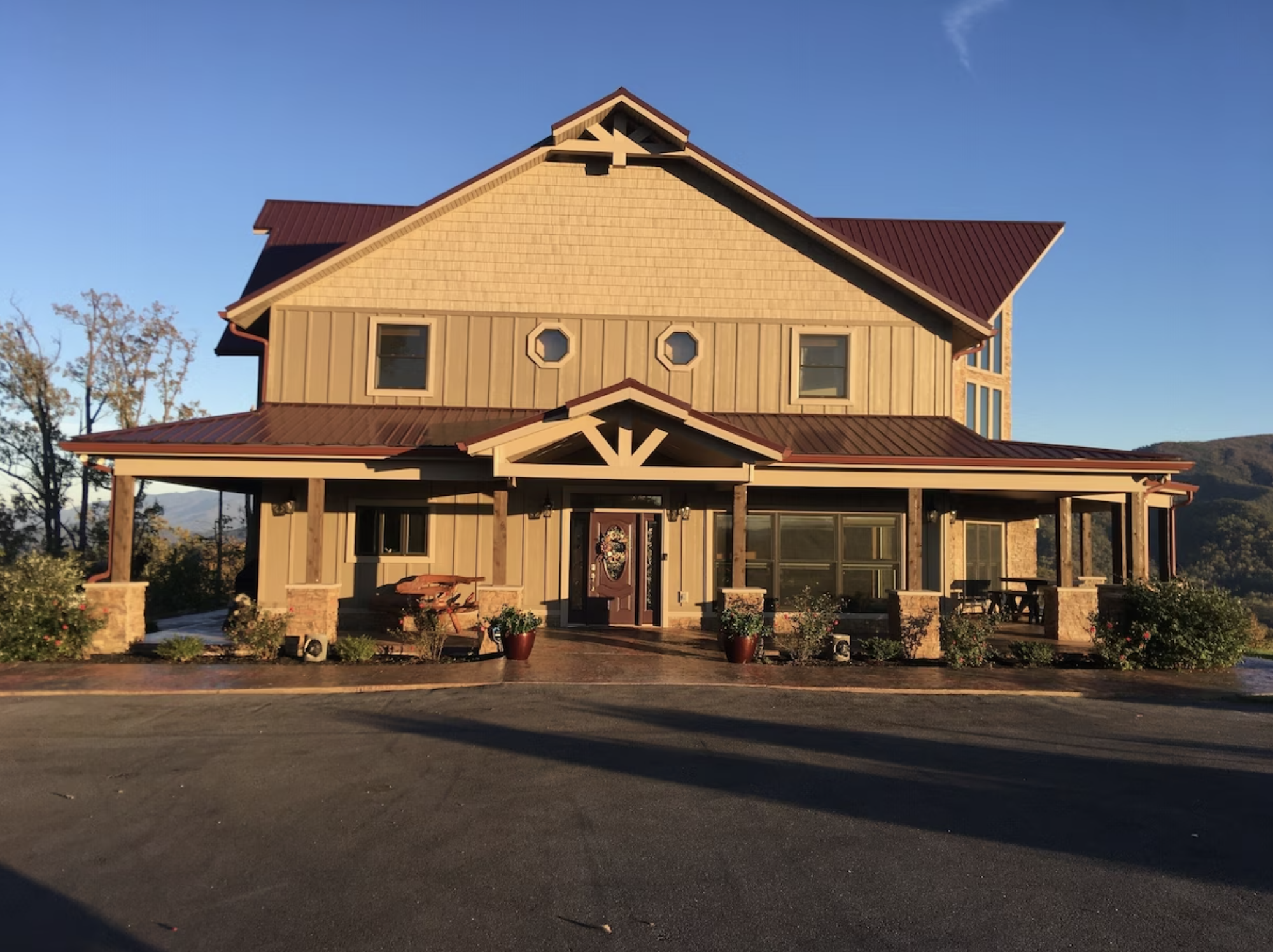 Approaching Soaring Eagle Chalet from the drive up the mountain