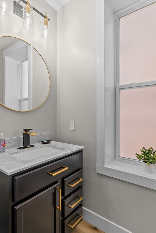 Convenient half bath on the main floor.